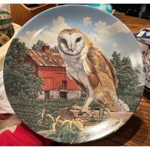 Vintage 1990 Collectors Plate Edwin M. Knowles "The Barn Owl" By Jim Beaudoin